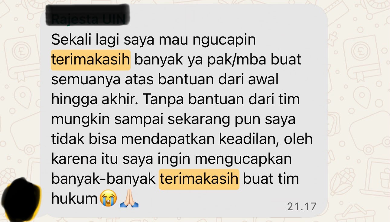 Screenshot testimoni klien 3